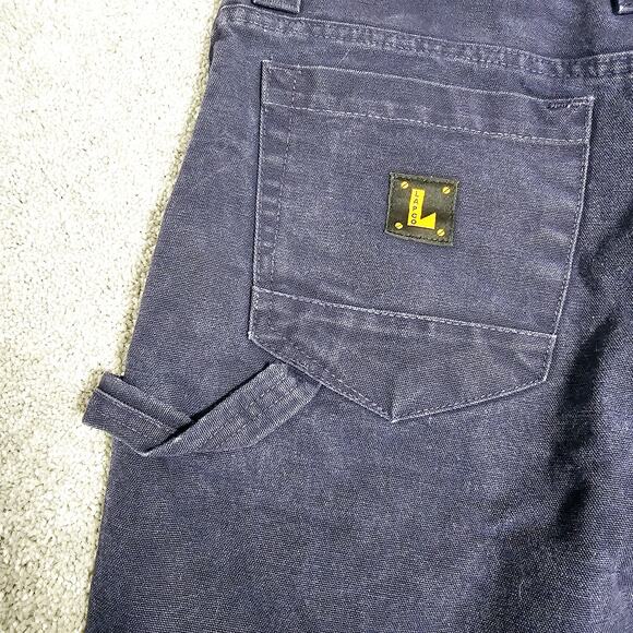 LAPCO Carpenter Jeans Men's‎ 38X Navy Work Pants Heavyweight Denim Outdoors - Picture 9 of 12